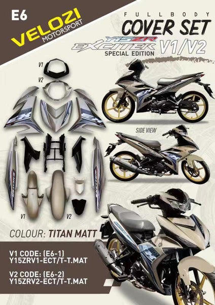 E6 VELOZI BODY COVER SET YAMAHA SNIPER 150 V1 V2