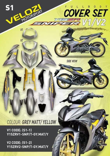 S1 VELOZI BODY COVER SET YAMAHA SNIPER 150 V1 V2