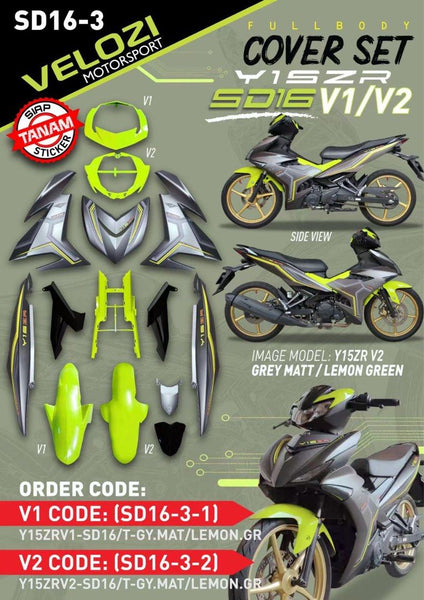 SD16 VELOZI BODY COVER SET YAMAHA SNIPER 150 V1 V2