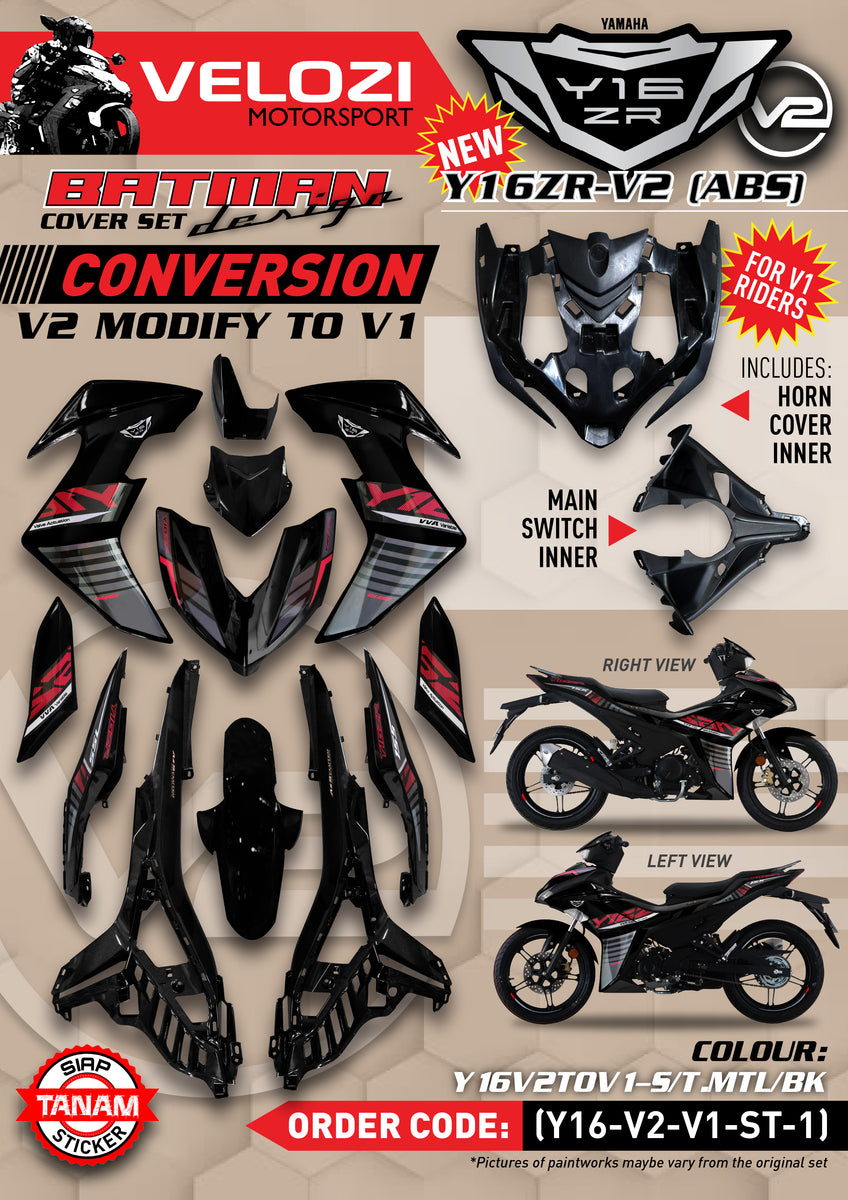 ST1 VELOZI BODY COVER SET YAMAHA Y16ZR V1 V2 – ZYNBIKES