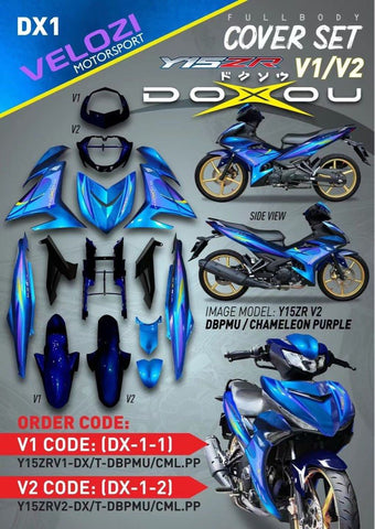 DX1 VELOZI BODY COVER SET YAMAHA SNIPER 150 V1 V2