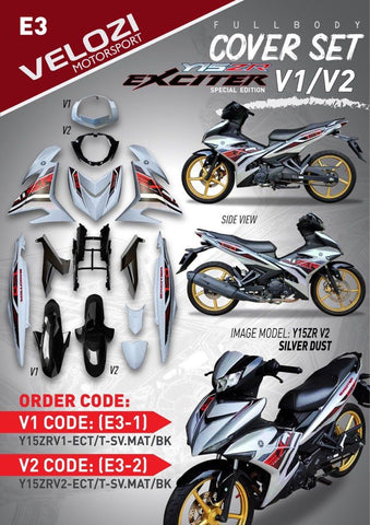E3 VELOZI BODY COVER SET YAMAHA SNIPER 150 V1 V2