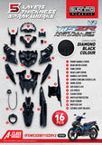 DIAMOND BLACK INNER COVER SET YAMAHA SNIPER 150 V1 V2