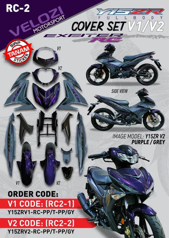 RC2 VELOZI BODY COVER SET YAMAHA SNIPER 150 V1 V2