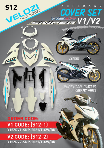 S12 VELOZI BODY COVER SET YAMAHA SNIPER 150 V1 V2