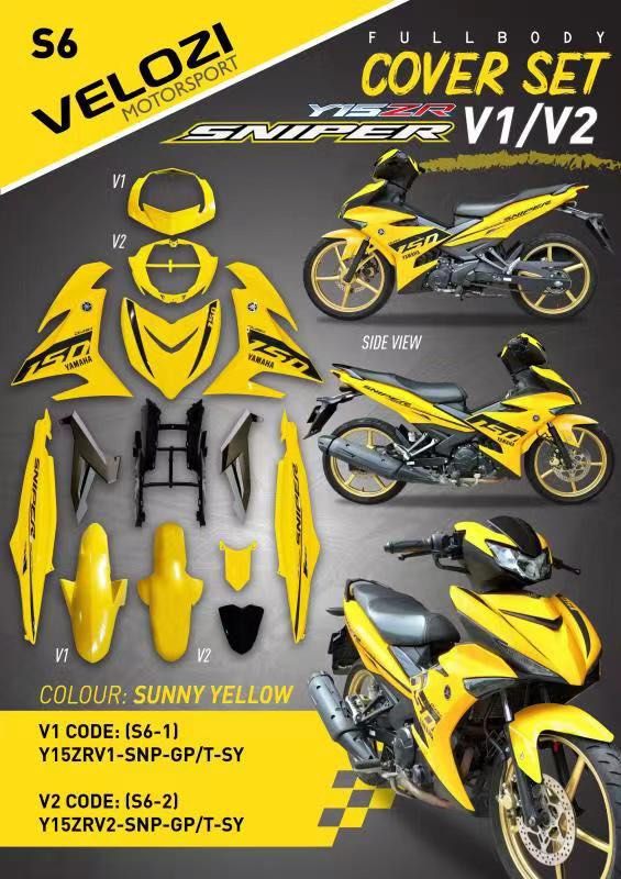 S6 VELOZI BODY COVER SET YAMAHA SNIPER 150 V1 V2 ZYNBIKES