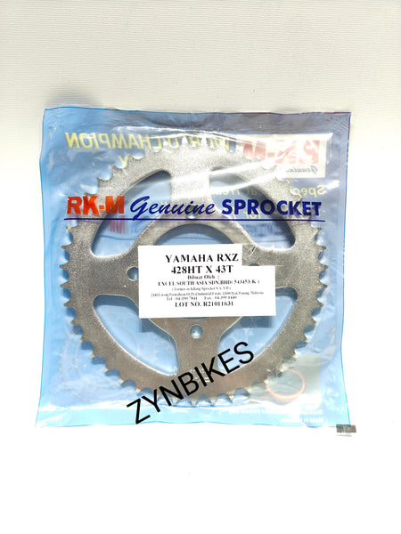RKM 428 4 HOLE REAR SPROCKET YAMAHA RXZ SPARK 135 X1R JUPITER