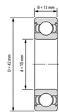 FRONT REAR WHEEL BEARING 6302