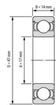 BEARING 6303 REAR WHEEL